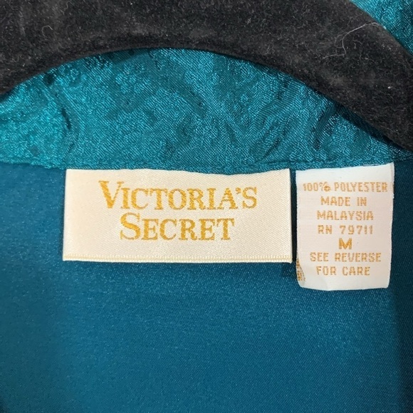 Victoria’s Secret Gold Label Vintage Teal Green Pajama Set size M - Picture 4 of 9